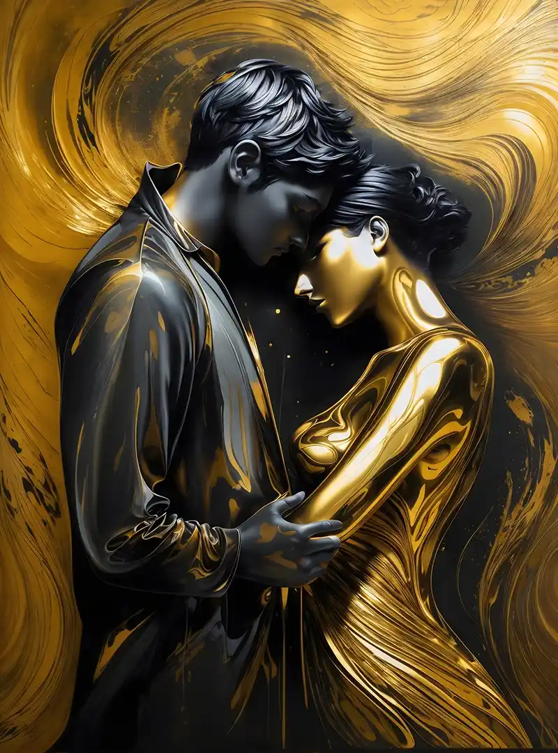 Lover in embrace